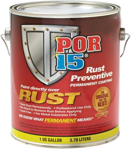 POR-15 Rust Preventive Coating, Stop Rust and Corrosion Permanently, Anti-rust, Non-porous Protective Barrier, 128 Fluid Ounces, Gray in Kuwait