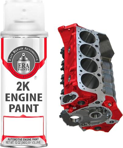 ERA Paints Red Engine Paint With Omni-Curing Catalyst Technology - 2K Aerosol Glossy Finish With High Temp Resistance And Extreme Durability Against Color Fade And Chemicals Like Brake Fluid in Saudi Arabia