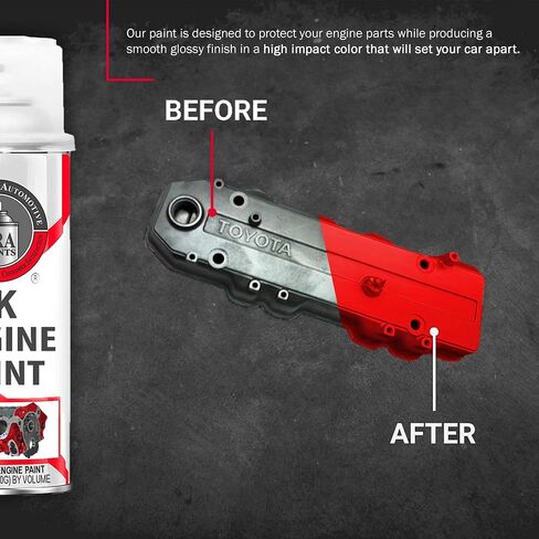 ERA Paints Red Engine Paint With Omni-Curing Catalyst Technology - 2K Aerosol Glossy Finish With High Temp Resistance And Extreme Durability Against Color Fade And Chemicals Like Brake Fluid in Saudi Arabia