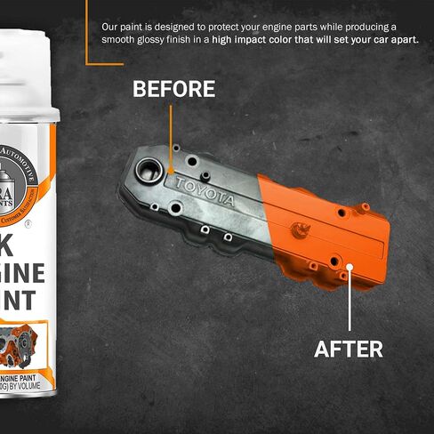 ERA Paints Red Engine Paint With Omni-Curing Catalyst Technology - 2K Aerosol Glossy Finish With High Temp Resistance And Extreme Durability Against Color Fade And Chemicals Like Brake Fluid in Saudi Arabia