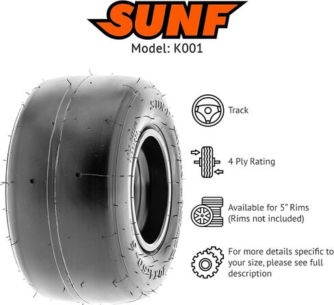 إطار SunF 11x7.10-5 Go Kart مقاس 11x7.10x5 Race 4 PR K001 - زوج من قطعتين in Kuwait