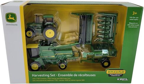 John Deere 1/64 Scale 5 pc Harvesting Set 4555 Tractor, 7720 Combine w/2 Heads, 500 Grain Cart in Saudi Arabia