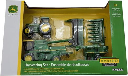 John Deere 1/64 Scale 5 pc Harvesting Set 4555 Tractor, 7720 Combine w/2 Heads, 500 Grain Cart in Saudi Arabia