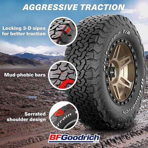 BFGoodrich All Terrain T/A KO2 Radial Car Tire for Light Trucks, SUVs, and Crossovers, LT215/75R15/C 100/97S in Saudi Arabia
