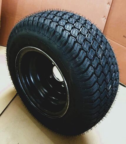 2-Sets HORSESHOE 10" Black Alloy Steel Wheels on 20" Turf Golf Cart Tires 20X8-10 Assemblies equal as 20.5x8x10 205/65-10 20.5X8.0-10 in Kuwait