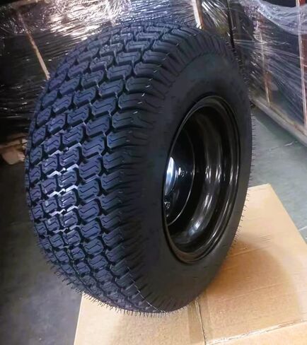2-Sets HORSESHOE 10" Black Alloy Steel Wheels on 20" Turf Golf Cart Tires 20X8-10 Assemblies equal as 20.5x8x10 205/65-10 20.5X8.0-10 in Kuwait