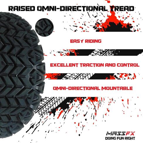 مجموعة إطارات عربة الجولف MASSFX - أربعة مقاس 22x11-10 - تصنيف 4 طبقات - عمق مداس 12 مم - 22x11x10 (أربع عبوات) in Kuwait