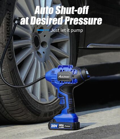 AVID POWER Tire Inflator Portable Air Compressor, 20V Cordless Car Tire Pump, Rechargeable Battery Powered Air Compressor w/12V DC Adapter, Digital Pressure Gauge in Saudi Arabia