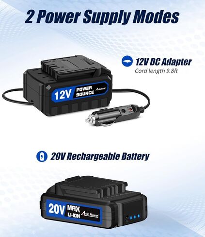 AVID POWER Tire Inflator Portable Air Compressor, 20V Cordless Car Tire Pump, Rechargeable Battery Powered Air Compressor w/12V DC Adapter, Digital Pressure Gauge in Saudi Arabia