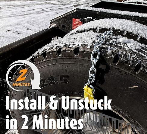 Offroad Snow Chains Alternative Traction Device For Semis & Large Trucks Easy Setup With Durable Strap & Chain Design A Perfect Truckers Gift & Long Haul Emergency Kit Addition 4 Piece Set in Saudi Arabia