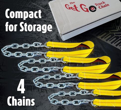 Offroad Snow Chains Alternative Traction Device For Semis & Large Trucks Easy Setup With Durable Strap & Chain Design A Perfect Truckers Gift & Long Haul Emergency Kit Addition 4 Piece Set in Saudi Arabia