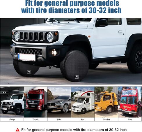 مجموعة أغطية إطارات SYERAL RV مكونة من 4 قطع، أغطية حماية إطارات عجلة المطر والثلج والشمس المقاومة للأشعة فوق البنفسجية للمقطورة، والتخييم، وRV، والشاحنة، وسيارات الدفع الرباعي (S(25''-27'')، فضي in Kuwait