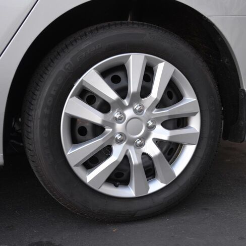 BDK Wheel Guards – (4 Pack) Hubcaps for Car Accessories Wheel Covers Snap Clip-On Auto Tire Rim Replacement for 16 inch Wheels 16" Hub Caps (Altima Style 2) in Saudi Arabia