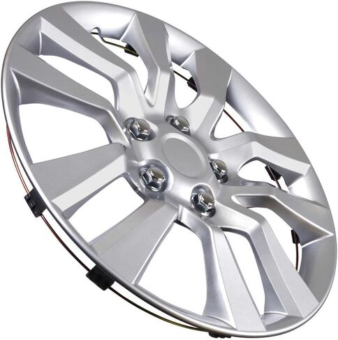 BDK Wheel Guards – (4 Pack) Hubcaps for Car Accessories Wheel Covers Snap Clip-On Auto Tire Rim Replacement for 16 inch Wheels 16" Hub Caps (Altima Style 2) in Saudi Arabia