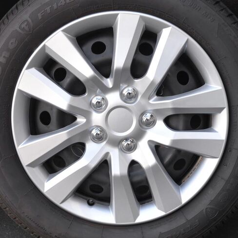 BDK Wheel Guards – (4 Pack) Hubcaps for Car Accessories Wheel Covers Snap Clip-On Auto Tire Rim Replacement for 16 inch Wheels 16" Hub Caps (Altima Style 2) in Saudi Arabia
