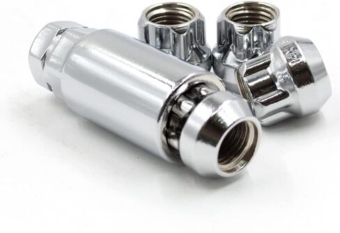 Wheel Accessories Parts M14 1.5 14x1.5 Thread Closed End Bulge 1.38" Long Locking Wheel Lug Nuts Lock Black Dual Hex Key 13/16" & 3/4" Fits 2015 + Mustang 2005 + Challenger Charger 300C 2011 + Camaro in Kuwait