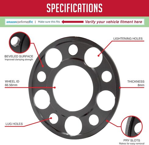 Wheel Accessories Parts 4 Pcs Hub Centric Billet Wheel Spacers 5mm Thickness 5 on 112mm Bolt Pattern (PCD) 66.56mm Vehicle & Wheel Hub Fits Mercedes & BMW in Kuwait