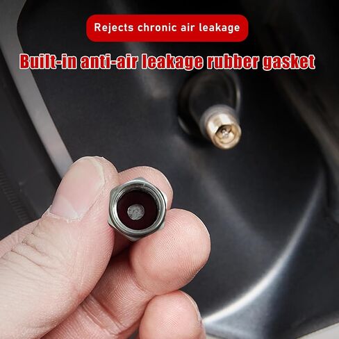 Zicine 8 PCS Car Tire Valve Stem Caps, Aluminum Alloy Wheel Valve Covers with Rubber O-Ring, Corrosion Resistant Leak-Proof Tire Air Cap Set, Universal for SUV, Truck, Motorcycle, Bike (Black) in Kuwait