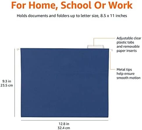 مجلدات ملفات معلقة من أمازون بيسكس، مقاس Letter، رمادي، 25 حزمة in Kuwait