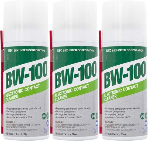 BW-100 بخاخ منظف الاتصال الإلكتروني غير القابل للاشتعال - ينظف بأمان أجهزة التحكم وأجهزة الكمبيوتر وثنائي الفينيل متعدد الكلور والمزيد - يزيل الغبار والأوساخ والملوثات عند التلامس - سريع الجفاف | 4 أوقية/114 جرام | حزمة من 3 in Saudi Arabia