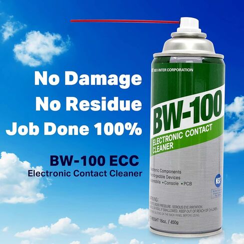 BW-100 بخاخ منظف الاتصال الإلكتروني غير القابل للاشتعال - ينظف بأمان أجهزة التحكم وأجهزة الكمبيوتر وثنائي الفينيل متعدد الكلور والمزيد - يزيل الغبار والأوساخ والملوثات عند التلامس - سريع الجفاف | 4 أوقية/114 جرام | حزمة من 3 in Saudi Arabia