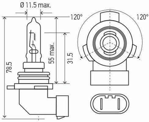 هيلا مصابيح هالوجين بيضاء زينون H71071502 سلسلة اكس بي 9012، 12 فولت، 55 واط، عبوة من قطعتين in Kuwait