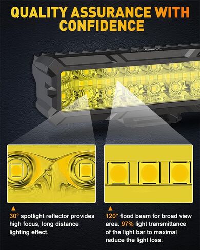 شريط إضاءة LED 6 بوصة من NAOEVO، مصابيح قيادة LED بقدرة 50 وات 4000 لومن، مجموعة إضاءة للبقع والفيضان، مصابيح ضباب LED - مصابيح الطرق الوعرة للشاحنات/السيارات/سيارات الجيب/القارب، قطعتان (أبيض) in Kuwait