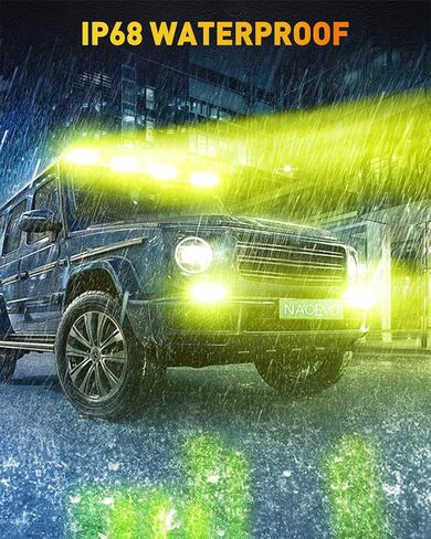 شريط إضاءة LED 6 بوصة من NAOEVO، مصابيح قيادة LED بقدرة 50 وات 4000 لومن، مجموعة إضاءة للبقع والفيضان، مصابيح ضباب LED - مصابيح الطرق الوعرة للشاحنات/السيارات/سيارات الجيب/القارب، قطعتان (أبيض) in Kuwait