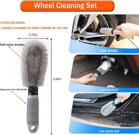 Car Wash Brush with Long Handle 62/ Microfiber Kit, Soft Mop Mitt Scratch-Free Washing Kit Cleaning Supplies for Truck RV Boat SUV Pickup Bus Qrange-02 in Saudi Arabia