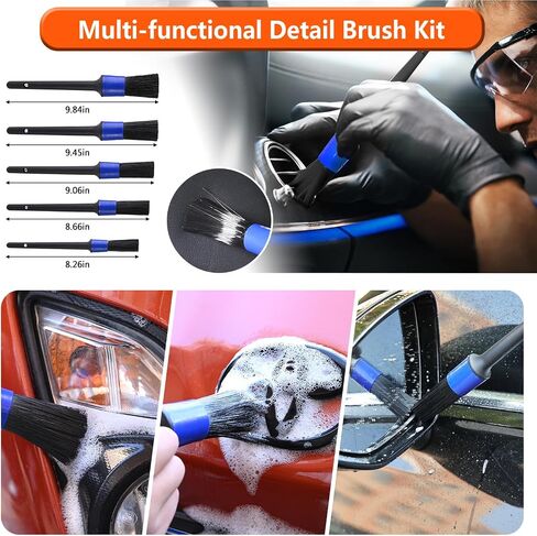 Car Wash Brush with Long Handle 62/ Microfiber Kit, Soft Mop Mitt Scratch-Free Washing Kit Cleaning Supplies for Truck RV Boat SUV Pickup Bus Qrange-02 in Saudi Arabia