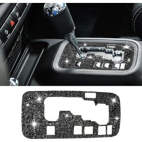 Zufoty Bling Gear Shift Box إطار غطاء الكسوة ملصق، غطاء ناقل الحركة بلينغ ملحقات السيارة الداخلية متوافقة مع Wrangler 2012-2018 (أسود) in Kuwait