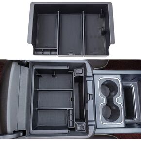 JKCOVER Compatible with Chevy Silverado/GMC Sierra 2014-2018 and Chevy Tahoe Suburban/GMC Yukon 2015-2020 Center Console Organizer Tray Accessories-Full Console w/Bucket Seats ONLY - (Black Trim) in Saudi Arabia