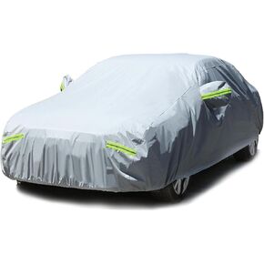 غطاء سيارة مقاوم للماء في جميع الاحوال الجوية والثلج والرياح والخدش للحماية من الاشعة فوق البنفسجية في الهواء الطلق مع 6 شرائط عاكسة، مقاس عالمي لسيارة سيدان (حتى 193 انش) in Kuwait
