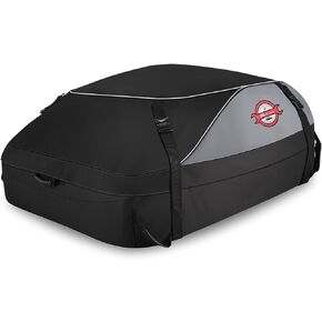 Sailnovo Car Rooftop Cargo Carrier Roof Bag 15 Cubic Feet Waterproof Roof Top Cargo Carrier fit Vehicle with Without Luggage Rack, Soft Shell Roof Cargo Box with Tie-Down Strap, Door Hook, Storage Bag