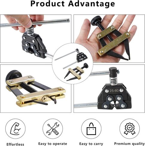 Donpida Roller Chain Breaker Holder Puller Cutter Tool Repair Removal Disassembly Kit for Motorcycle Bicycle Go Kart ATV Chains Replacement #25-60 in Saudi Arabia