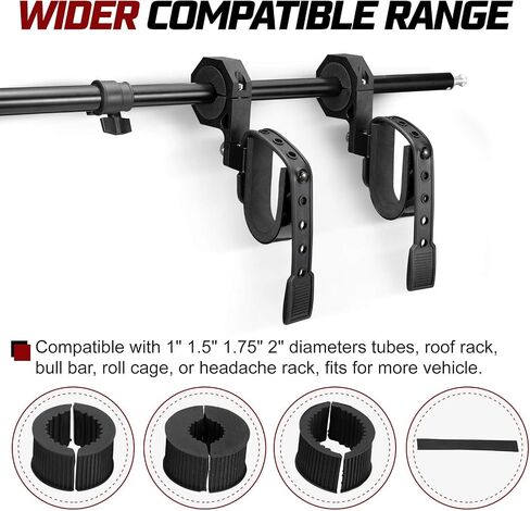 BUNKER INDUST UTV Gun Rack Clamp,UTV Tool Mounting Compatible with Polaris RZR Ranger Can Am Honda Kawasaki Snowmobile Side by Side,Gun Holder Fit for 1" 1.5" 1.75" 2" Tubes Roll Bars Cage Roof Rack in Saudi Arabia