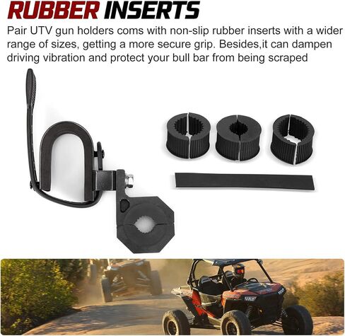 BUNKER INDUST UTV Gun Rack Clamp,UTV Tool Mounting Compatible with Polaris RZR Ranger Can Am Honda Kawasaki Snowmobile Side by Side,Gun Holder Fit for 1" 1.5" 1.75" 2" Tubes Roll Bars Cage Roof Rack in Saudi Arabia
