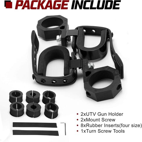 BUNKER INDUST UTV Gun Rack Clamp,UTV Tool Mounting Compatible with Polaris RZR Ranger Can Am Honda Kawasaki Snowmobile Side by Side,Gun Holder Fit for 1" 1.5" 1.75" 2" Tubes Roll Bars Cage Roof Rack in Saudi Arabia