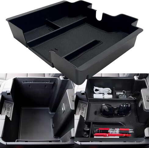Compatible with Chevy Silverado 1500 Accessories/GMC Sierra 1500 2019-2022 Center Console Organizer Tray Fits for 2020-2023 Silverado/Sierra 2500 HD/3500 HD -Full Console Only (Upper Organizer) in Saudi Arabia