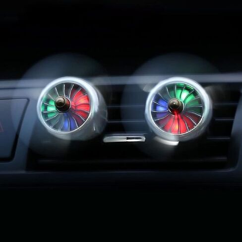 Generic YRY Car Air Freshener Vent Clip, LED Light Fan Fragrance Aroma Diffuser Car Perfume Scent Decoration, Car Aromatherapy Accessories (BLACK) in Saudi Arabia