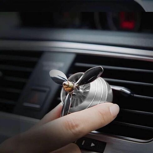 Generic YRY Car Air Freshener Vent Clip, LED Light Fan Fragrance Aroma Diffuser Car Perfume Scent Decoration, Car Aromatherapy Accessories (BLACK) in Saudi Arabia