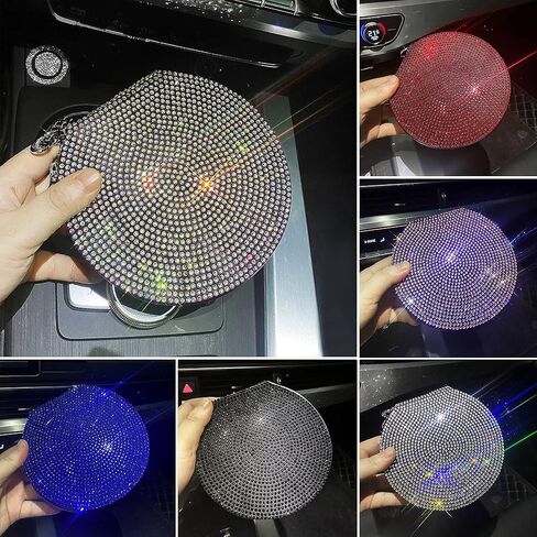 Pomelo Litchi Pitaya سعة كبيرة وشديدة التحمل، حامل أقراص DVD CD للسيارة، قرص تخزين DVD/VCD محمول، إكسسوارات السيارة اللامعة للنساء من حجر الراين، حامل قرص مضغوط للسيارة (أحمر) in Kuwait