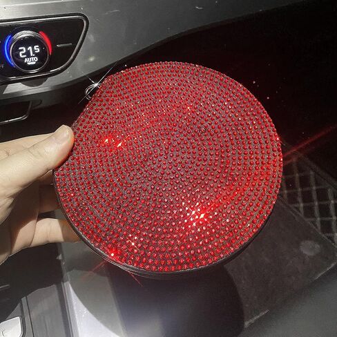 Pomelo Litchi Pitaya سعة كبيرة وشديدة التحمل، حامل أقراص DVD CD للسيارة، قرص تخزين DVD/VCD محمول، إكسسوارات السيارة اللامعة للنساء من حجر الراين، حامل قرص مضغوط للسيارة (أحمر) in Kuwait