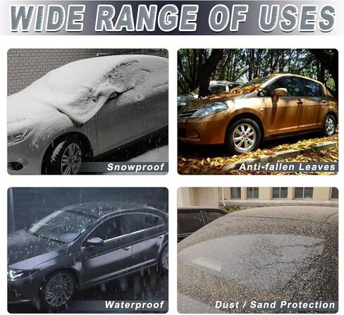 غطاء سيارة مقاوم للماء في جميع الاحوال الجوية والثلج والرياح والخدش للحماية من الاشعة فوق البنفسجية في الهواء الطلق مع 6 شرائط عاكسة، مقاس عالمي لسيارة سيدان (حتى 193 انش) in Kuwait
