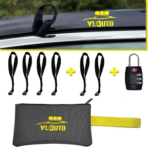 Rooftop Cargo Tie Down Hook Straps for Attaching Car Top Carriers Without A Roof Rack,100% Waterpoof,Suitable for Any Rooftop Cargo Carrier,No More Straps Inside Your Car(6PCS) (Orange) in Kuwait