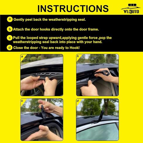 Rooftop Cargo Tie Down Hook Straps for Attaching Car Top Carriers Without A Roof Rack,100% Waterpoof,Suitable for Any Rooftop Cargo Carrier,No More Straps Inside Your Car(6PCS) (Orange) in Kuwait