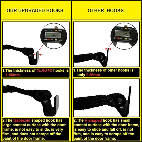 Rooftop Cargo Tie Down Hook Straps for Attaching Car Top Carriers Without A Roof Rack,100% Waterpoof,Suitable for Any Rooftop Cargo Carrier,No More Straps Inside Your Car(6PCS) (Orange) in Kuwait