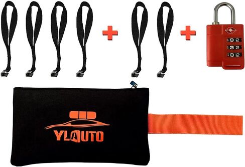 Rooftop Cargo Tie Down Hook Straps for Attaching Car Top Carriers Without A Roof Rack,100% Waterpoof,Suitable for Any Rooftop Cargo Carrier,No More Straps Inside Your Car(6PCS) (Orange) in Kuwait