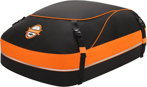 Sailnovo Car Rooftop Cargo Carrier Roof Bag 15 Cubic Feet Waterproof Roof Top Cargo Carrier fit Vehicle with Without Luggage Rack, Soft Shell Roof Cargo Box with Tie-Down Strap, Door Hook, Storage Bag in Saudi Arabia