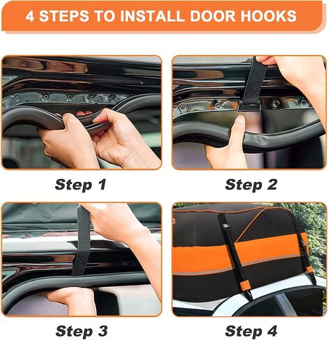 Sailnovo Car Rooftop Cargo Carrier Roof Bag 15 Cubic Feet Waterproof Roof Top Cargo Carrier fit Vehicle with Without Luggage Rack, Soft Shell Roof Cargo Box with Tie-Down Strap, Door Hook, Storage Bag in Saudi Arabia